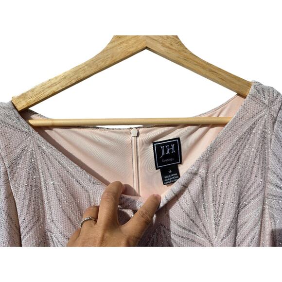 Vintage JH Evenings Pink Glitter Tunic Shift Dress 16 - Picture 4 of 6
